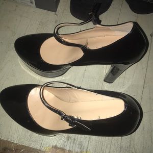 Check out these sexy shiny Mary Jane heels. Only worn inside the house